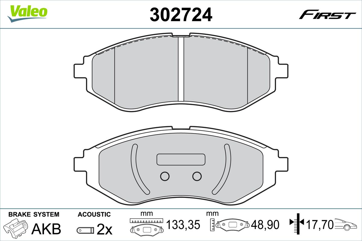 Set placute frana,frana disc 302724 VALEO